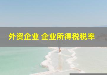 外资企业 企业所得税税率